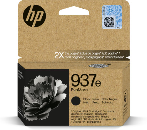 [4S6W9NE] HP cartucho de tinta original evomore 937E negra