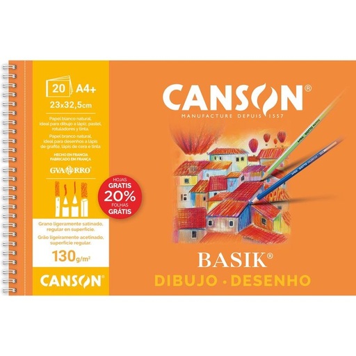 [C400110484] Bloc dibujo A4+ 130 grs sin rec microperforado 20% gratis