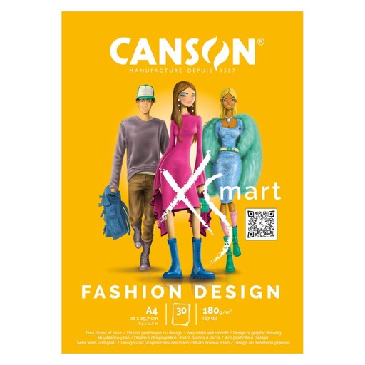[C32250P000] Bloc dibujo CANSON xsmart diseño grafico encolado A4 180G 30H