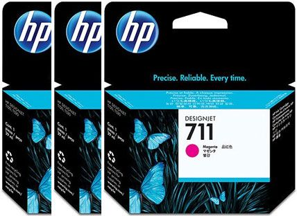 [CZ135A] Hp 711 pack 3 cartuchoss de tinta HP711 magenta (CZ135A)
