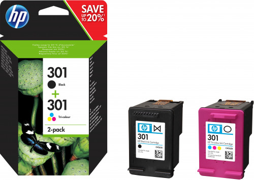 [N9J72AE] Tinta hp negro HP301 pack (negro/tricolor) N9J72AE
