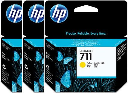 [CZ136A] Hp pack de ahorro de 3 cartuchos de tinta designjet 711 amarillo de 29 ml