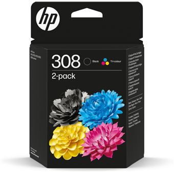 [6L6S6UE] Hp paquete de 2 cartuchos de tinta original 308 negra/tricolor