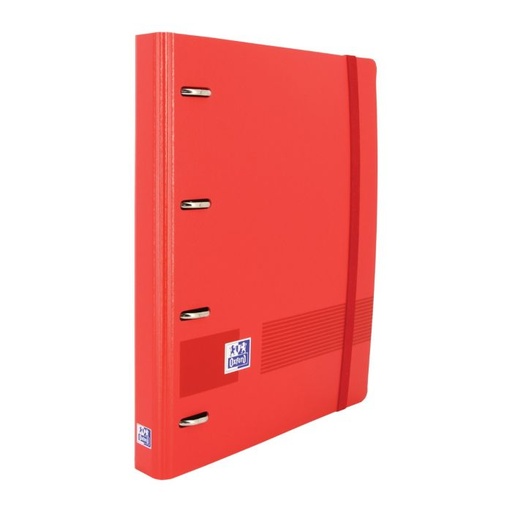 [400131304] Carpebloc OXFORD 4 anillas 35MM polipropileno 360º live&go foam con goma A4+ 90G 100H rojo