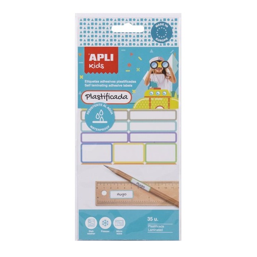 [17794] Etiqueta adhesiva APLI textil plastificada surtidas blister 35UD