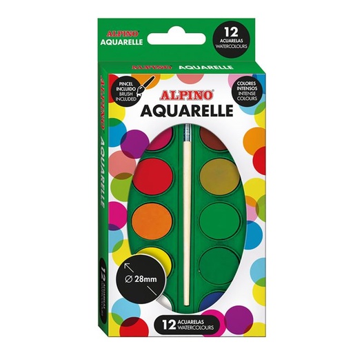 [AQ000001] Acuarela alpino 12 colores + pincel