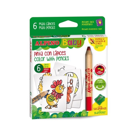 [AL002006] Lapiz color ALPINO baby la granja 6 colores