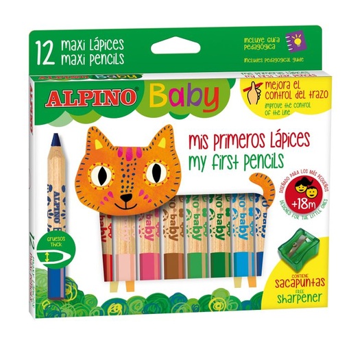 [AL000177] Lapiz color ALPINO baby 12 colores