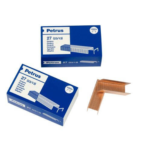 [55720] Grapas PETRUS 13 mm 100 hojas 27 (23/13) 1000 unidades
