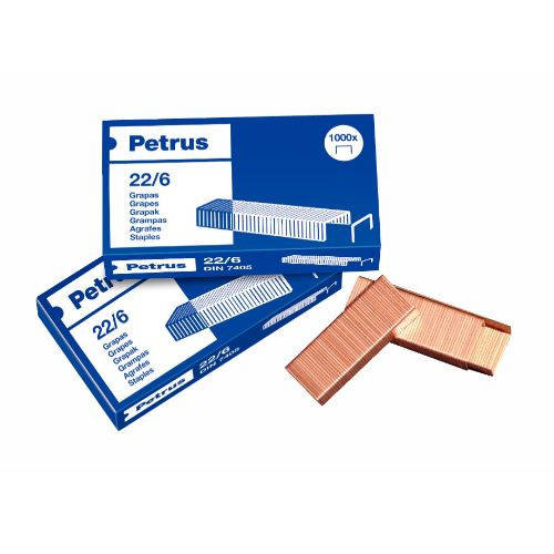 [55721] Grapas PETRUS 6 mm 30 hojas 22/6 1000 unidades