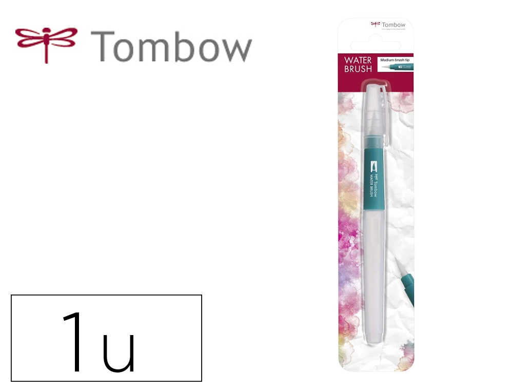 [WB-ME-1P] Pincel TOMBOW water brush con deposito rellenable punta media blister de 1 unidad