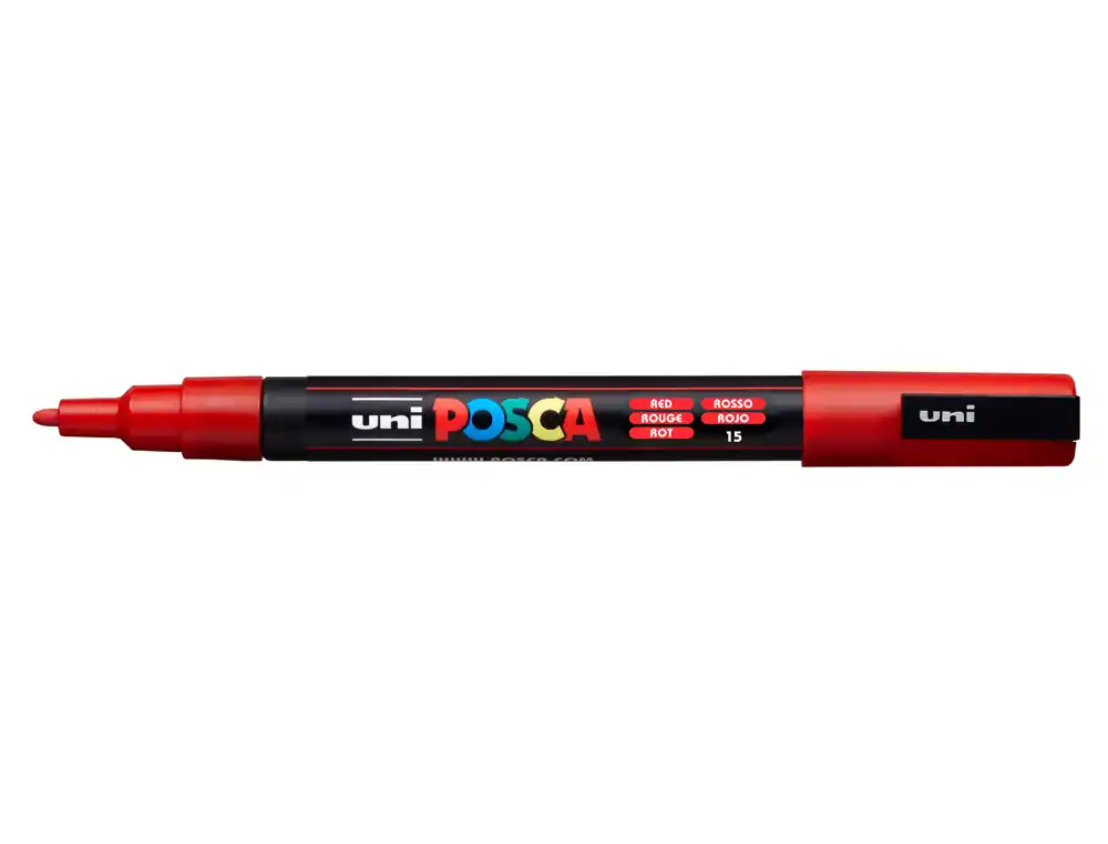 [284679000] Rotulador uni POSCA pc-3M marcador de pintura punta conica 0,9-1,3 mm rojo