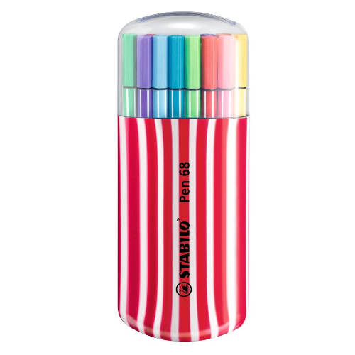 [6820-02-1-5] Estuche rotulador punta media 1MM. zebrui 20 unidades cereza STABILO 6820-02-1-5