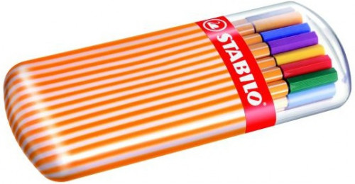 Caja plastico ovalada 20 unidades punta fina 0,4MM. point 88 zebrui STABILO 8820-02