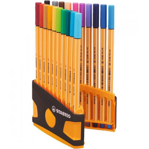 [8820-03-05] Caja 20 rotuladores point 88 colorparade punta 1 mm antracita/naranja STABILO 8820-03-05