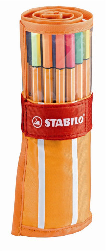 [8830-2] Estuche 30 rotuladores punta fina 0,4MM. point 88 colores neon STABILO 8830-2