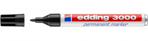 [3000-01] Marcador permanente punta redonda 1.5-3MM 3000 negro EDDING 3000-01