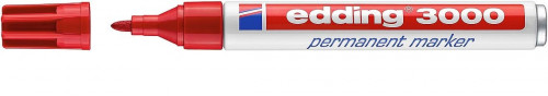 [3000-02] Marcador permanente punta redonda 1.5-3MM 3000 rojo EDDING 3000-02