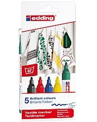 [4500-5-S] Pack 5 marcadores para textiles. EDDING 4500-5-s