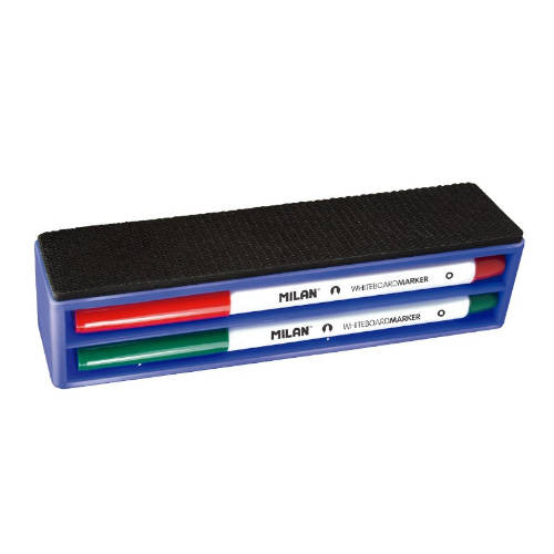 [165894] Borrador magnetico + 4 rotuladores pizarra MILAN 165894