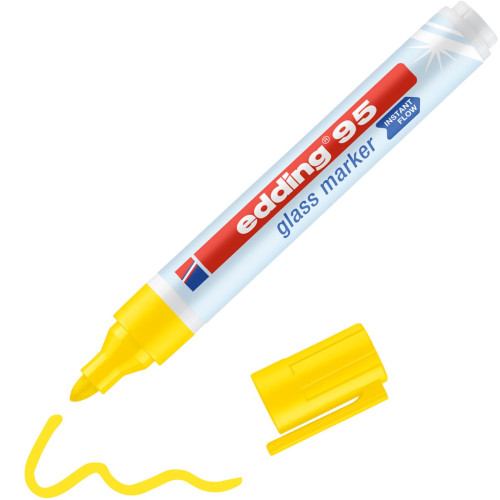 [95-05] Marcador de punta redonda para cristal grosor de trazo: 1,5 - 3 mm color: 05. amarillo EDDING 95-05