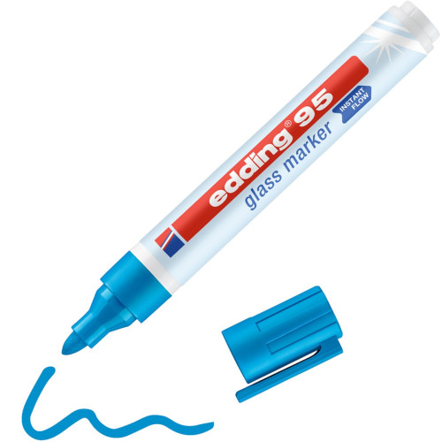 [95-10] Marcador de punta redonda para cristal grosor de trazo: 1,5 - 3 mm. color: 10. azul EDDING 95-10