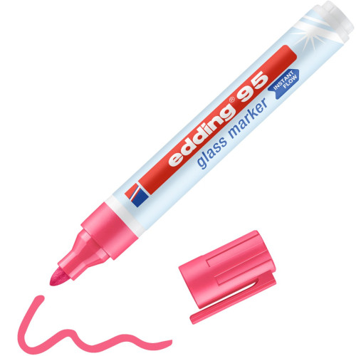 [95-09] Marcador de punta redonda para cristal grosor de trazo: 1,5 - 3 mm. color: 09. fucsia EDDING 95-09