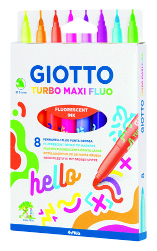 [F453800] Estuche con asa 8 rotuladores turbo maxi fluor GIOTTO F453800