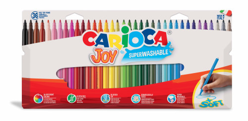 Estuche 36 rotuladores joy bolsa cartón CARIOCA 40556