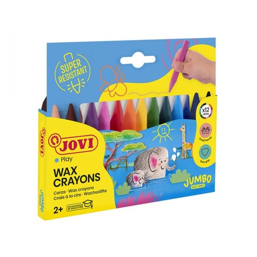 [973/12] Lapiz cera JOVI triwax 12 colores