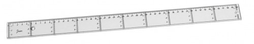 [41150] Regla plana transparente en plastico inyectado graduado y biselado 50 cm. FAIBO 41150
