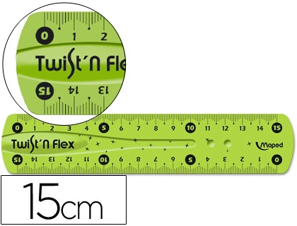 Regla MAPED plastico flexible 15 cm colores surtidos