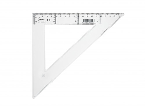 [41230] Escuadra transparente en plastico inyectado graduado y biselado 30 cm. FAIBO 41230