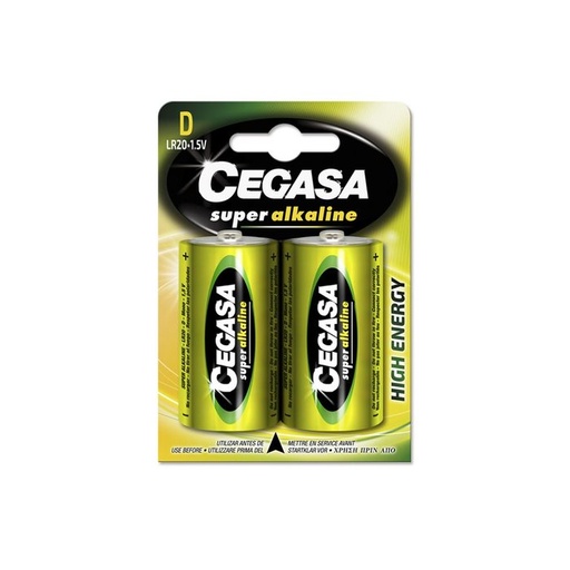 Pilas alcalinas cegasa LR20 d blister 2UD