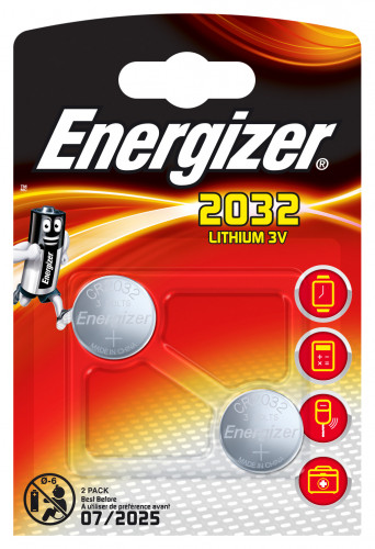 Blister 2 pilas de boton modelo cr 2032 energizer E301021401