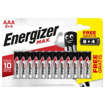 [E301531207] Blister 8 + 4 pilas max tipo LR03 (aaa) energizer E301531207