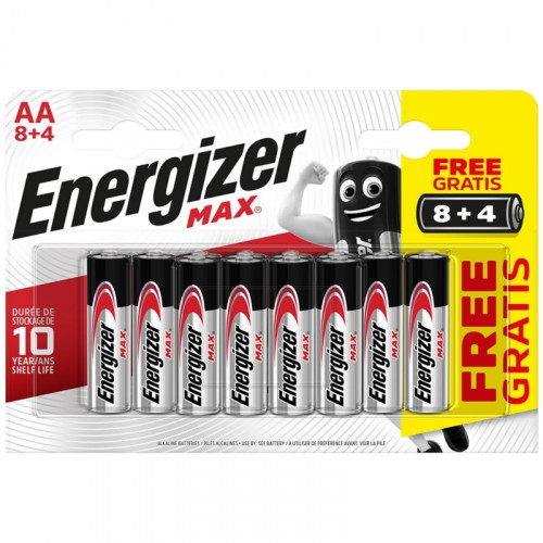 [E301531604] Blister 8 + 4 pilas max tipo LR6 (aa) energizer E301531604