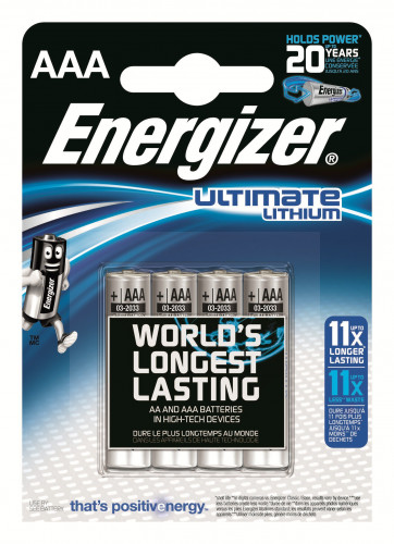 Blister 4 pilas ultim lithium tipo L92 (aaa) energizer 639171
