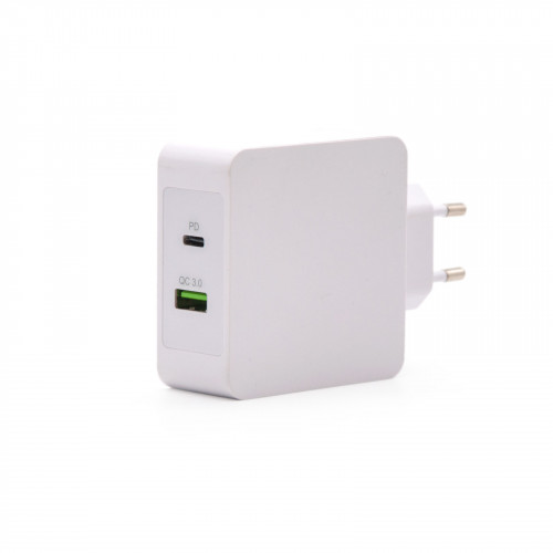 [TQWC-2SC03WT] TOOQ cargador de pared doble puerto usb-c pd + usb a QC3.0, 48W
