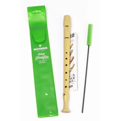 Flauta dulce honner color crema funda verde