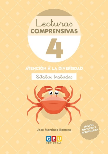 [978-84-17748-22-7] Lecturas comprensivas 4. Cuaderno de refuerzo escolar I 1º de primaria I Ejercicios de comprensión lectora. Leo sílabas trabadas. Pauta Cuadrícula I Editorial GEU.