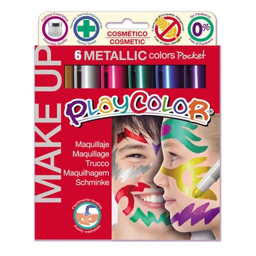 [1011] Maquillaje PLAYCOLOR make up metallic 6 colores 5G