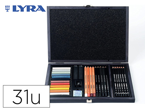 [L2054002] Set dibujo caja de madera 31 uds. LYRA L2054002
