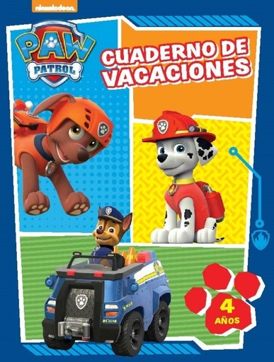 [978-84-372-0106-1] Paw Patrol | Patrulla Canina. Cuaderno de vacaciones - Cuaderno de vacaciones (4 años)