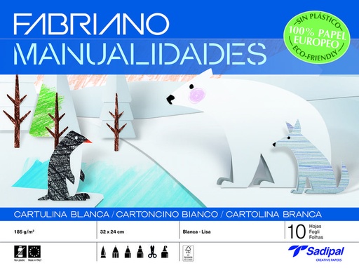 [S0400003] Bloc manualidades cartulina blanca