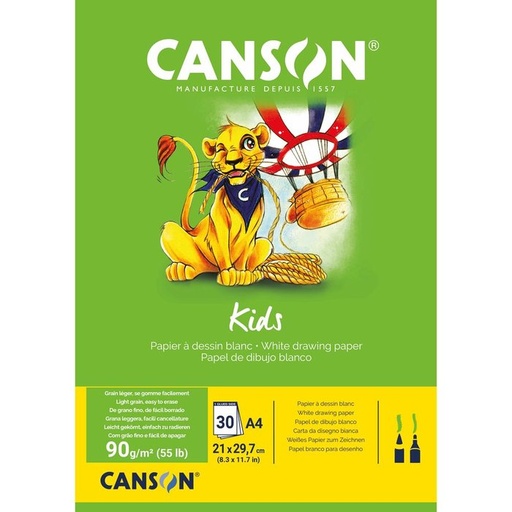 [C400015583] Bloc encolado A4 30H CANSON kids dibujo