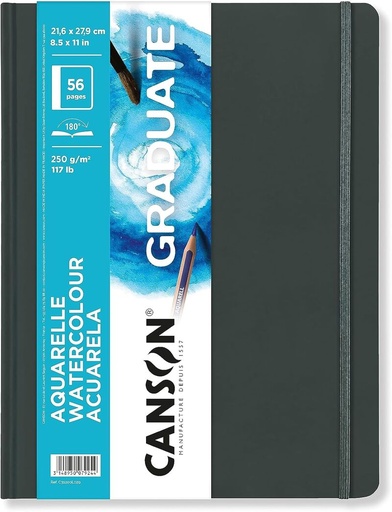 Bloc CANSON graduate acuarela 21, 6X27, 9 28H fino 250G