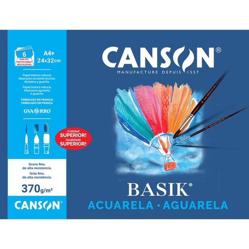 [C200406347] Minipack laminas basik acuarela +A4 370GR