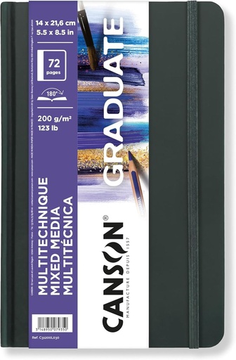Bloc CANSON graduate mix media 14X21, 6 36H fino 200G blanco