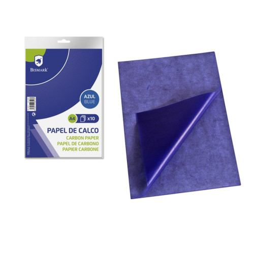 [328513] Papel carbon BISMARK A4 azul paquete 10UD